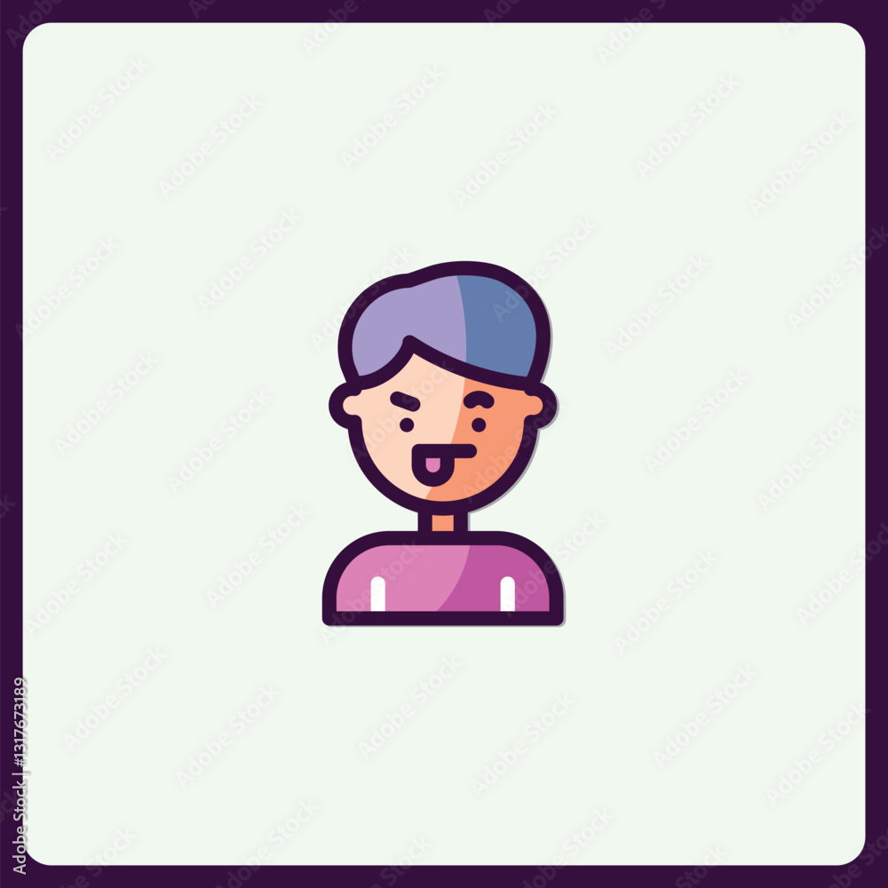 Cheerful stylized character avatar for digital platforms and interfaces Cheerful stylized character avatar for digital platforms and interfaces
