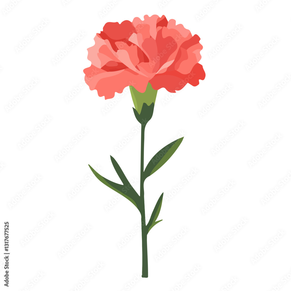 2D flat vector illustration Carnation flower icon isolated on a white background.
2D flat vector illustration Carnation flower icon isolated on a white background.