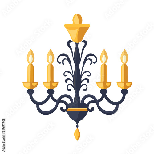 2D flat vector illustration Chandelier icon isolated on a white background.

