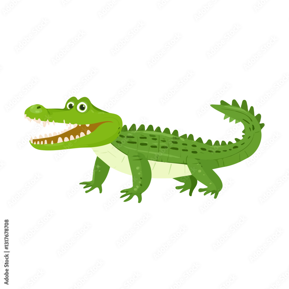 2D flat vector illustration Crocodile icon isolated on a white background.
2D flat vector illustration Crocodile icon isolated on a white background.