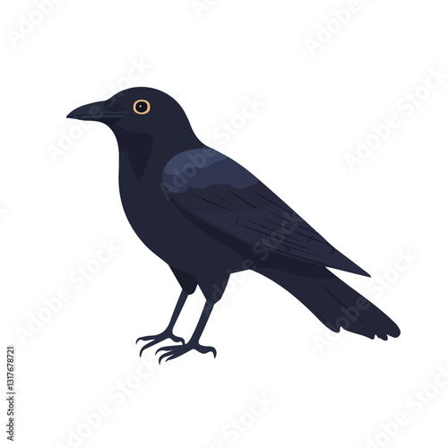 2D flat vector illustration Crow icon isolated on a white background.

