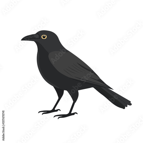 2D flat vector illustration Crow icon isolated on a white background.


