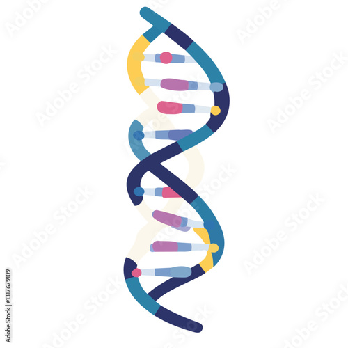 2D flat vector illustration DNA strand icon isolated on a white background.

