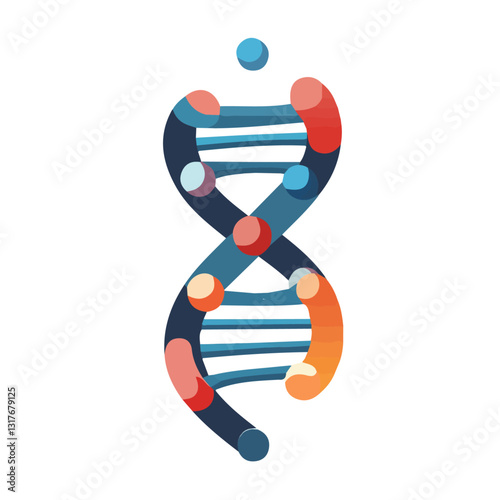 2D flat vector illustration DNA strand icon isolated on a white background.

