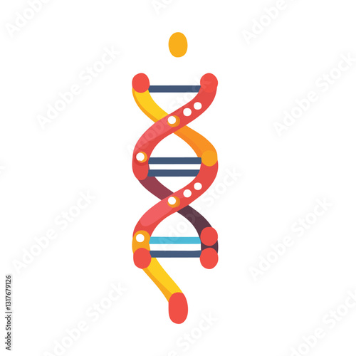 2D flat vector illustration DNA strand icon isolated on a white background.

