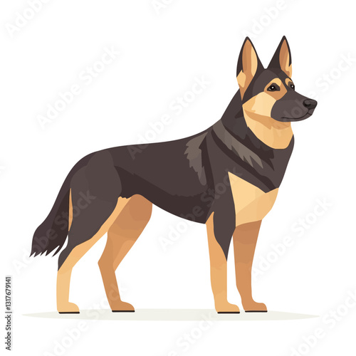 2D flat vector illustration Dog icon isolated on a white background.

