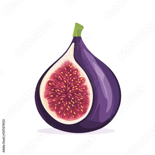2D flat vector illustration Fig icon isolated on a white background.

