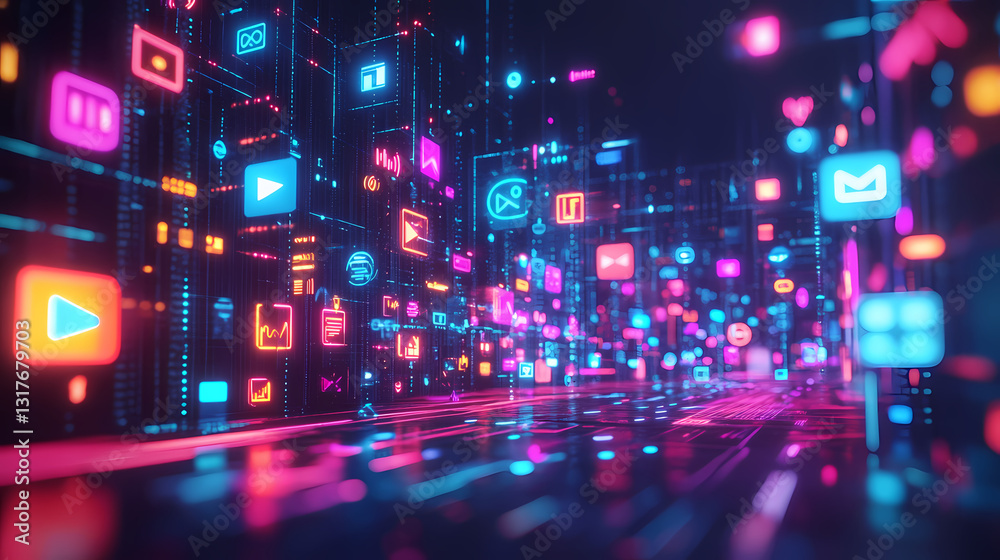 Fototapeta premium conceptual illustration digital content