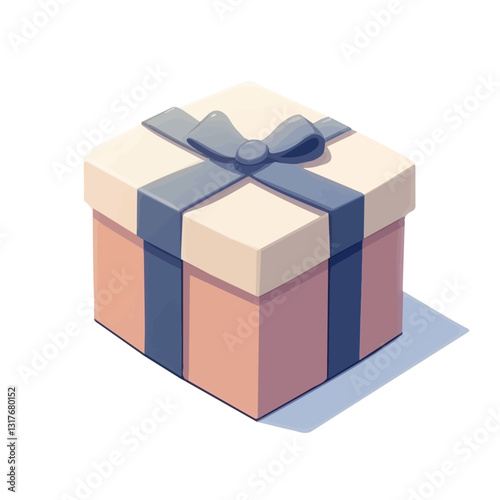 2D flat vector illustration Gift box icon isolated on a white background.


