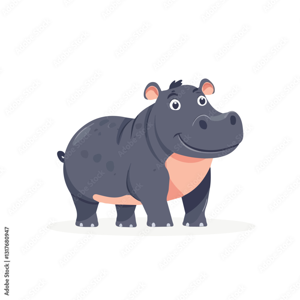 2D flat vector illustration Hippopotamus icon isolated on a white background.
2D flat vector illustration Hippopotamus icon isolated on a white background.