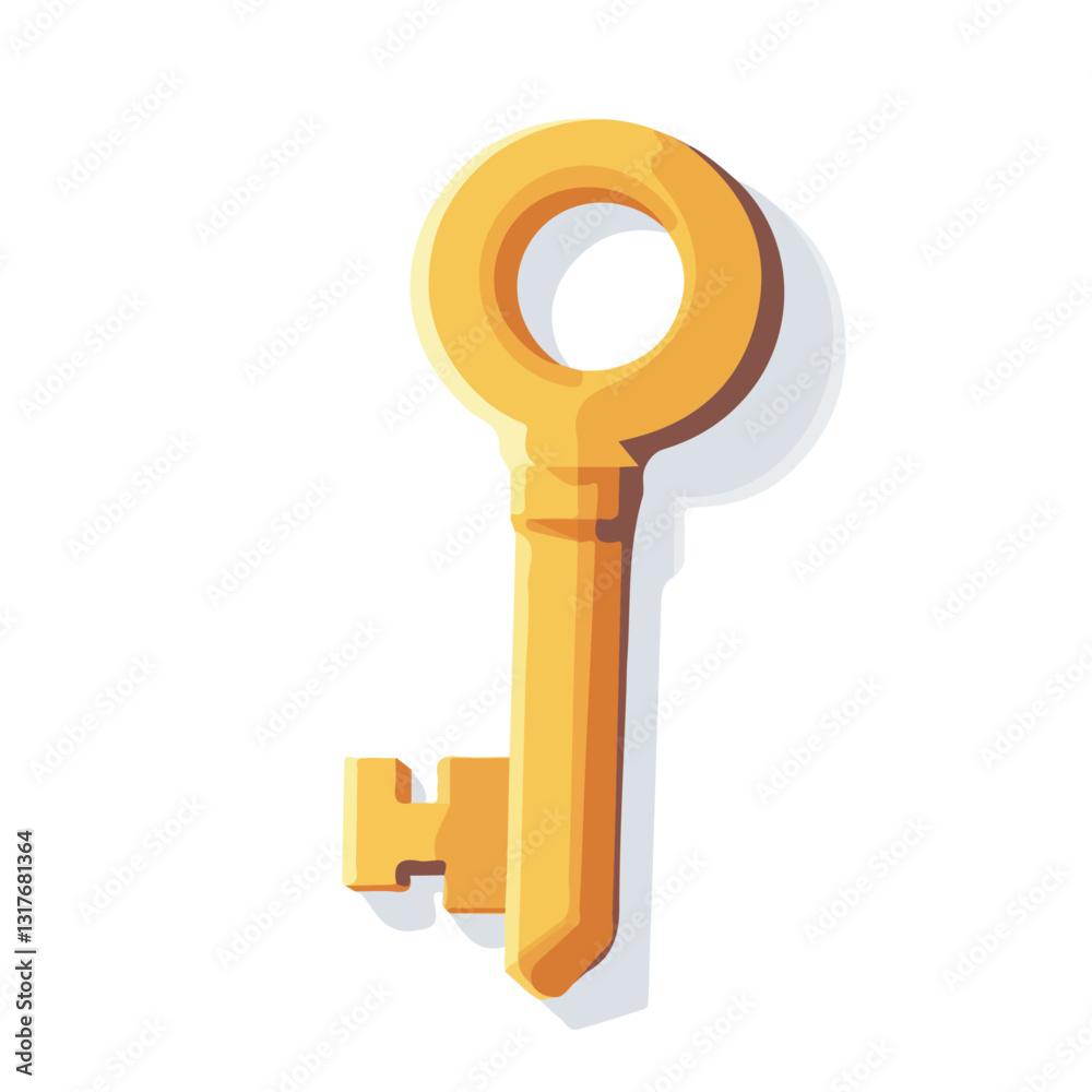 2D flat vector illustration Key icon isolated on a white background.
2D flat vector illustration Key icon isolated on a white background.
