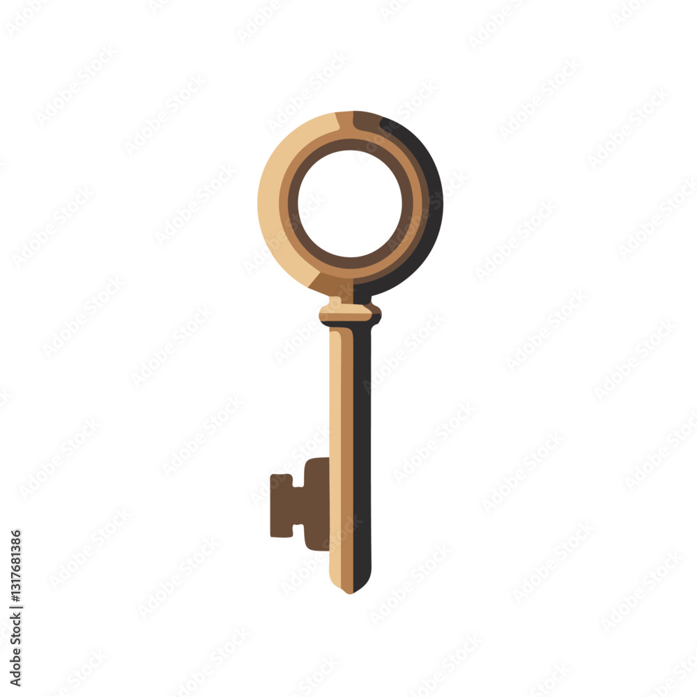 2D flat vector illustration Key icon isolated on a white background.
2D flat vector illustration Key icon isolated on a white background.