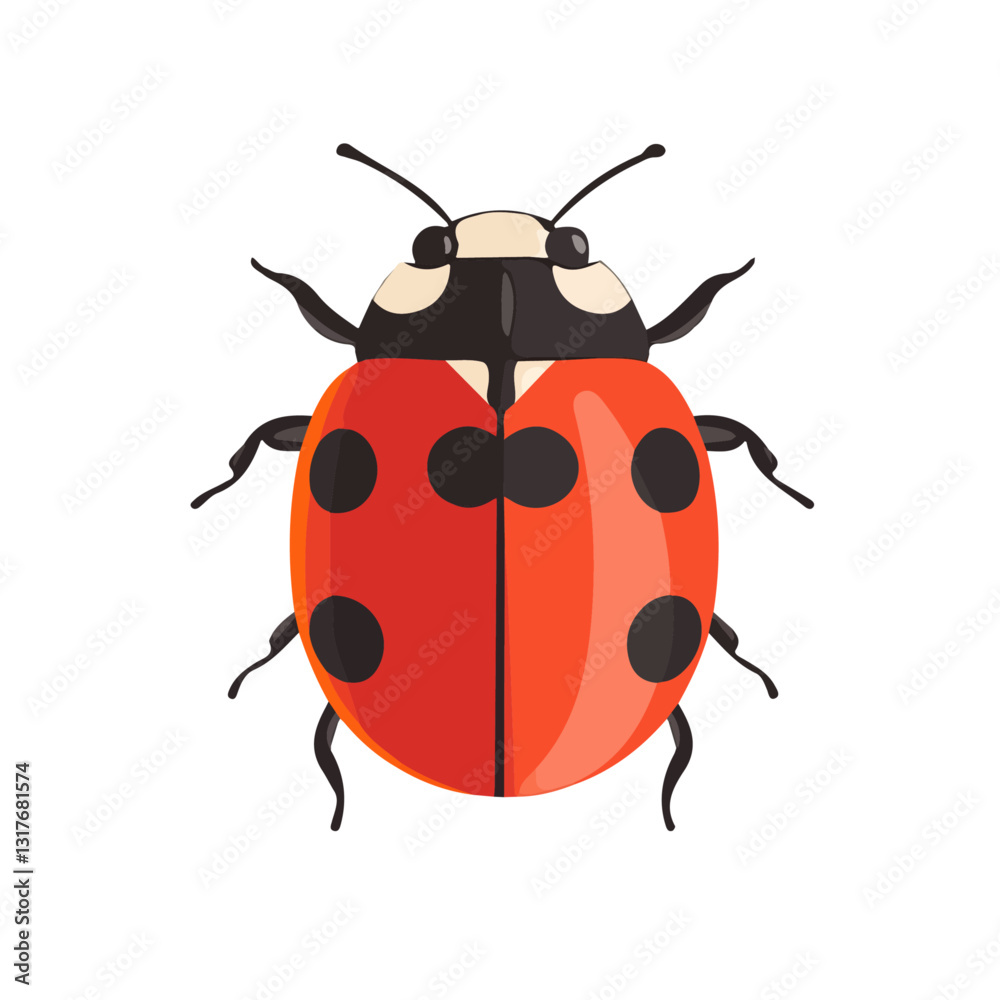 2D flat vector illustration Ladybug icon isolated on a white background.
2D flat vector illustration Ladybug icon isolated on a white background.
