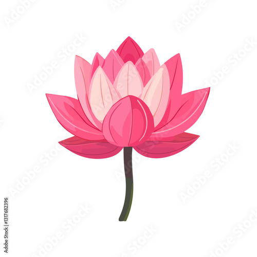 2D flat vector illustration Lotus Flower icon isolated on a white background.


