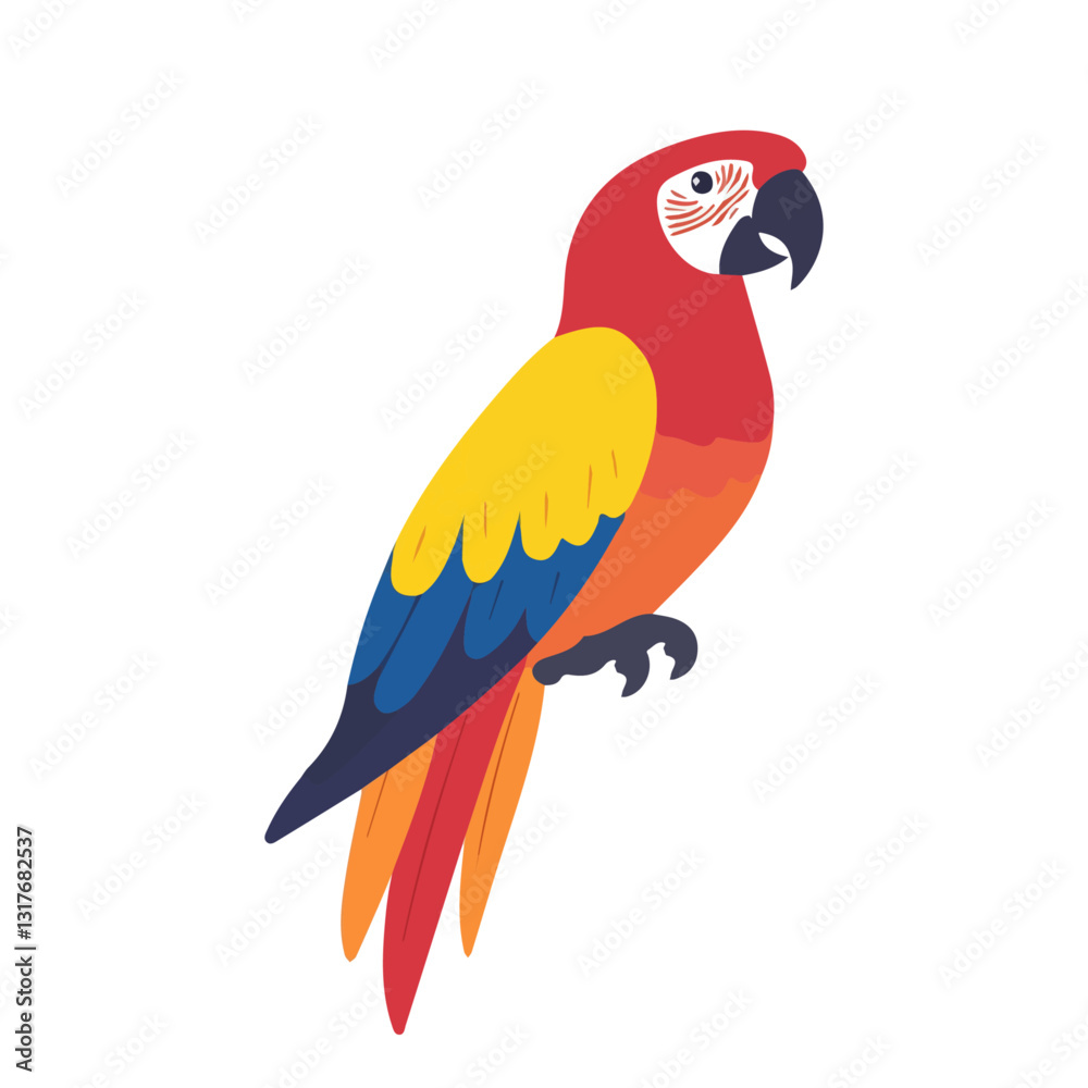 2D flat vector illustration Macaw icon isolated on a white background.
2D flat vector illustration Macaw icon isolated on a white background.