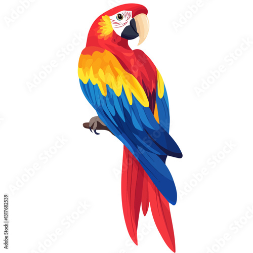 2D flat vector illustration Macaw icon isolated on a white background.

