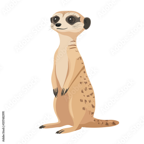 Fototapet 2D flat vector illustration Meerkat icon isolated on a white background