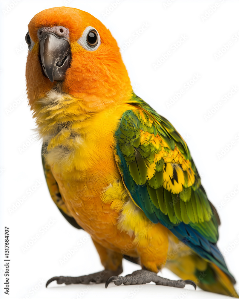 Obraz premium Sun Conure Parrot Isolated on White Background 