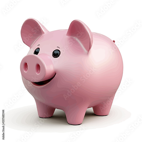 2D flat vector illustration Piggy Bank icon isolated on a white background.

