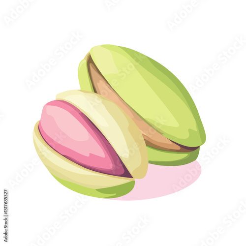 2D flat vector illustration Pistachio icon isolated on a white background.

