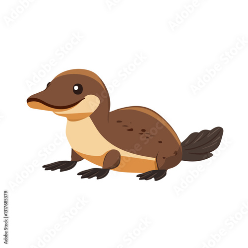 2D flat vector illustration Platypus icon isolated on a white background.

