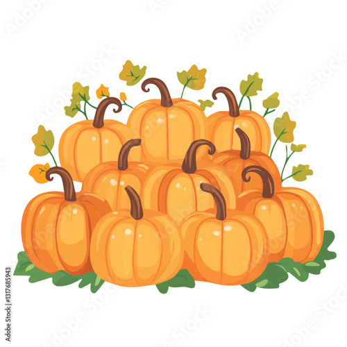 2D flat vector illustration Pumpkin Patch icon isolated on a white background.

