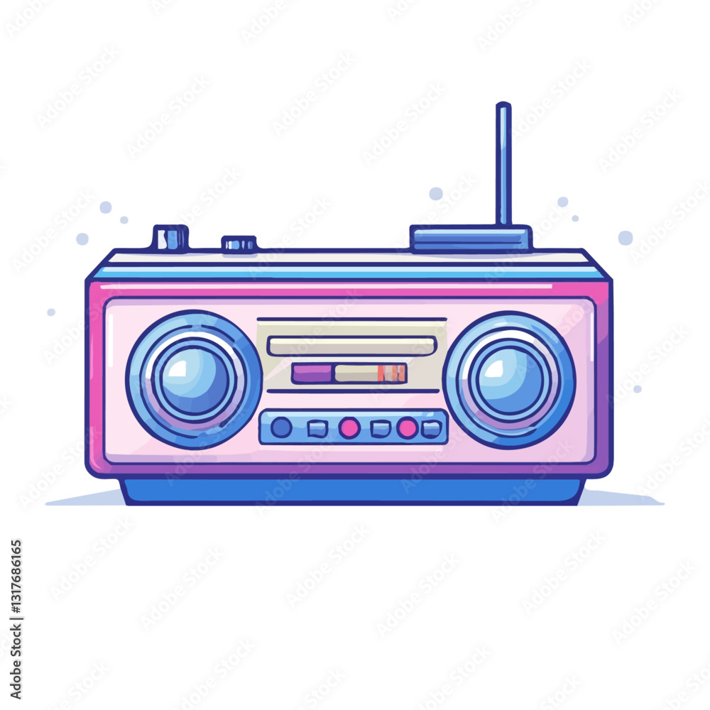 2D flat vector illustration Radio icon isolated on a white background.
2D flat vector illustration Radio icon isolated on a white background.