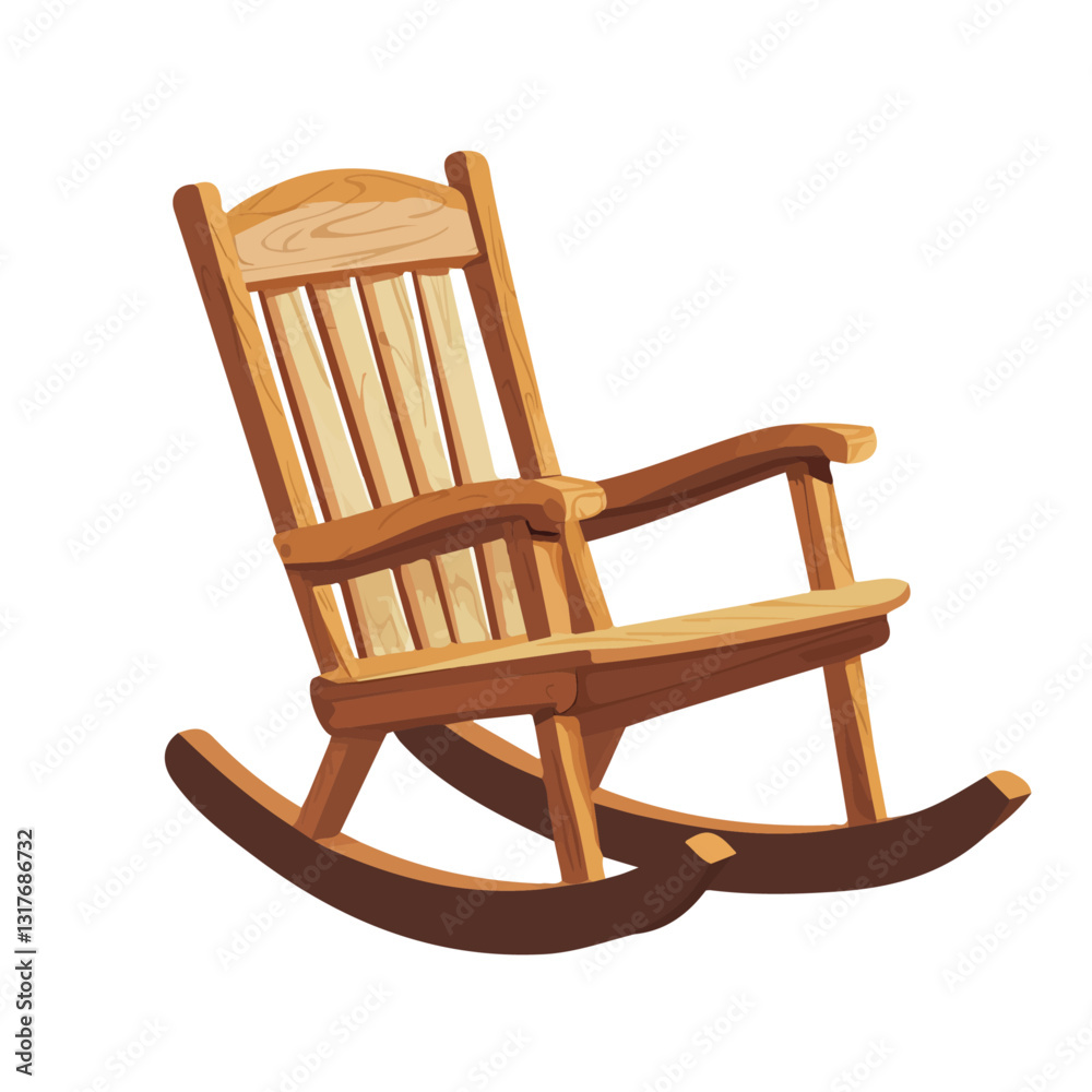 2D flat vector illustration Rocking Chair icon isolated on a white background.

