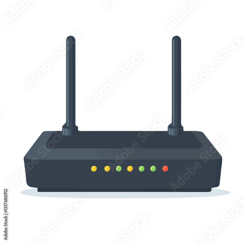 2D flat vector illustration Router icon isolated on a white background.

