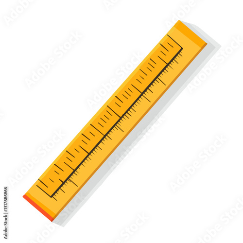 2D flat vector illustration Ruler icon isolated on a white background.

