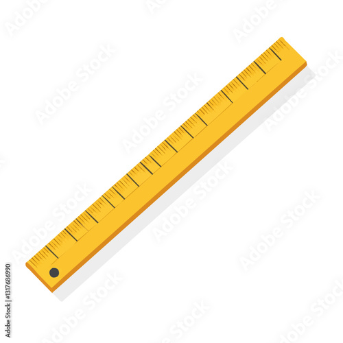 2D flat vector illustration Ruler icon isolated on a white background.

