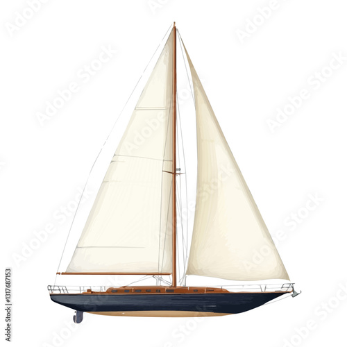 2D flat vector illustration Sailboat icon isolated on a white background.

