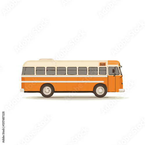 2D flat vector illustration School Bus icon isolated on a white background.


