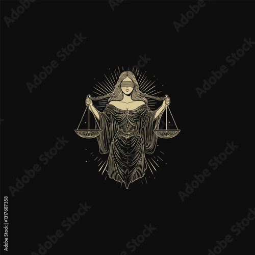 Lady justice design vector template illustration