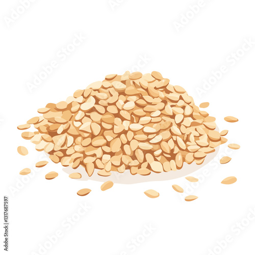 2D flat vector illustration Sesame Seed icon isolated on a white background.

