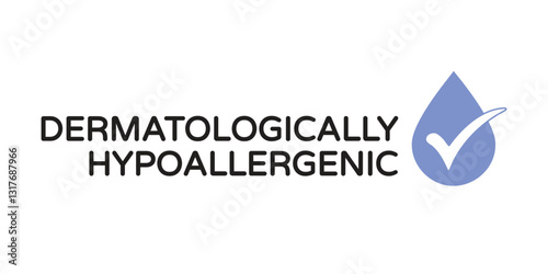 Dermatologically Hypoallergenic Label with Blue Water Droplet High Quality Vectorial Stock Graphic