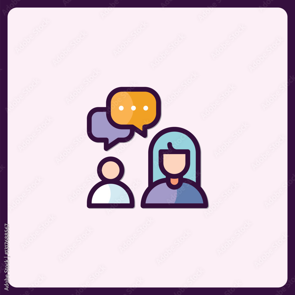 Communication exchange icon illustration, dialogue between two people Communication exchange icon illustration, dialogue between two people
