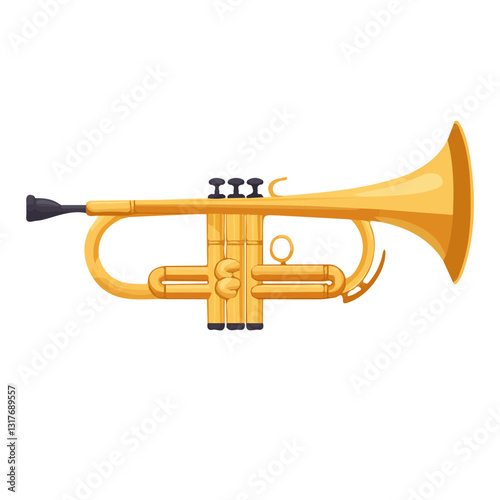 2D flat vector illustration Trumpet icon isolated on a white background.


