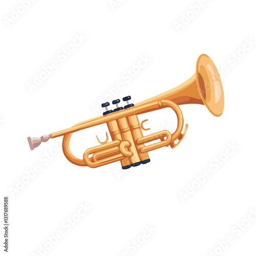 2D flat vector illustration Trumpet icon isolated on a white background.

