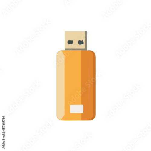 2D flat vector illustration USB Flash Drive icon isolated on a white background.

