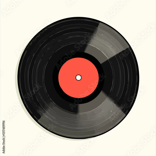 2D flat vector illustration Vinyl Record icon isolated on a white background.

