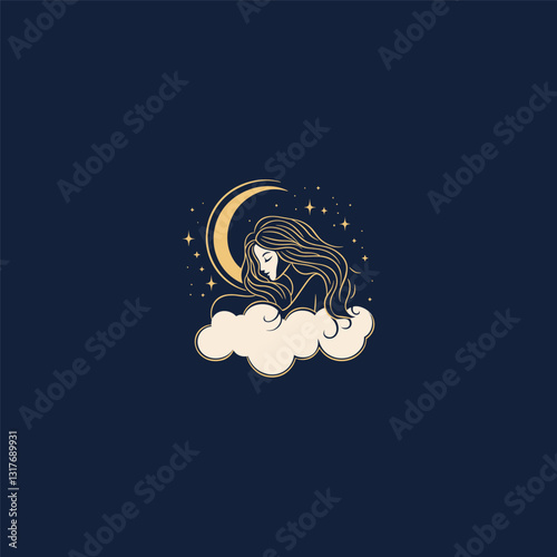 Woman dream design vector template illustration