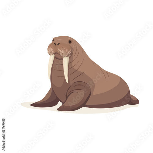 2D flat vector illustration Walrus icon isolated on a white background.

