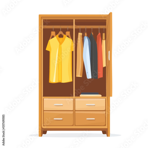 2D flat vector illustration Wardrobe icon isolated on a white background.

