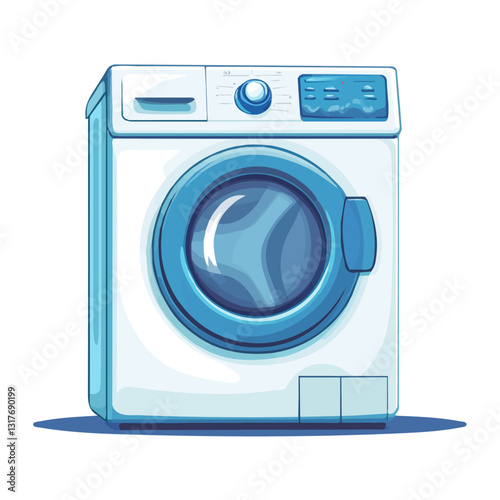 2D flat vector illustration Washing Machine icon isolated on a white background.

