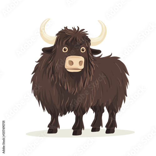 2D flat vector illustration Yak icon isolated on a white background.

