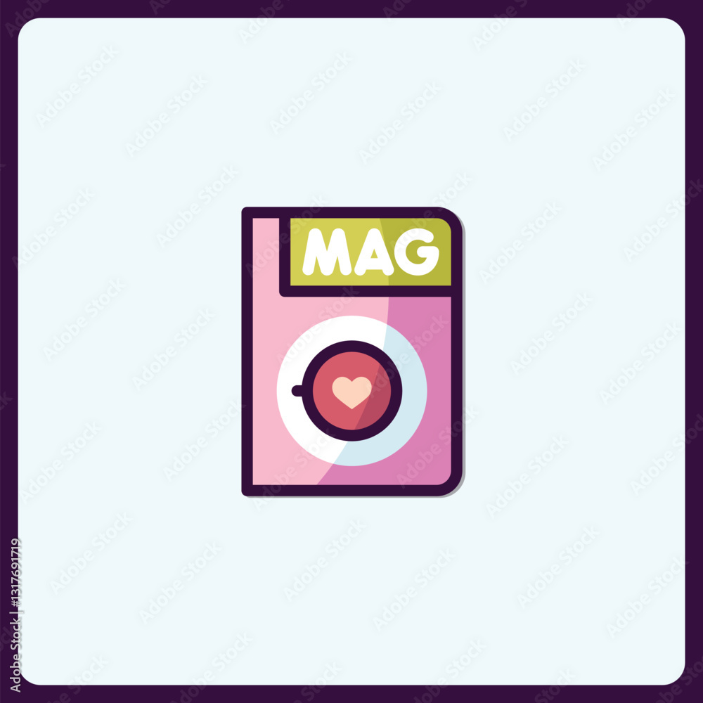 Magazine love article icon, cute content, affection news vector artwork Magazine love article icon, cute content, affection news vector artwork
