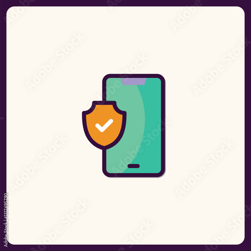 Mobile Security Shield: Modern smartphone protection in minimal style