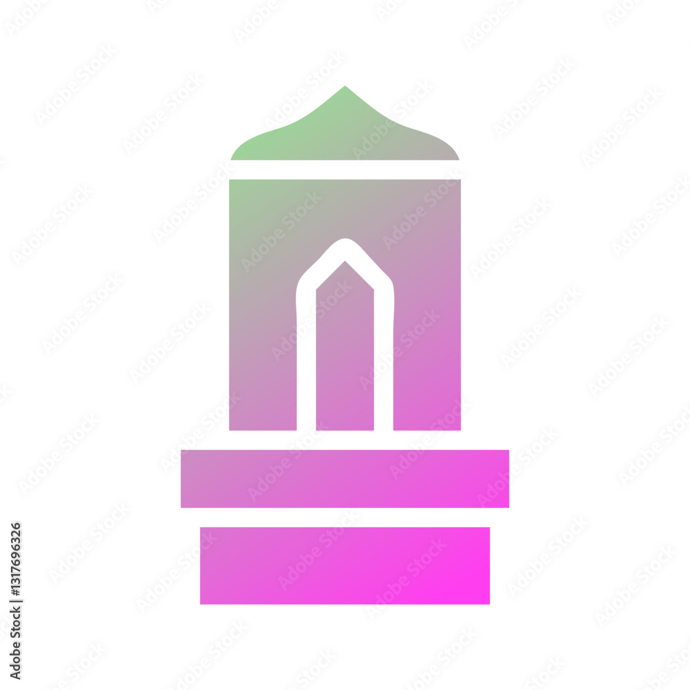 Minimalist Mosque Door Icon with Gradient Design Minimalist Mosque Door Icon with Gradient Design