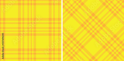 Light Butterscotch Seamless Madras Plaid with Pastel Sunny Yellow accents Textile Design